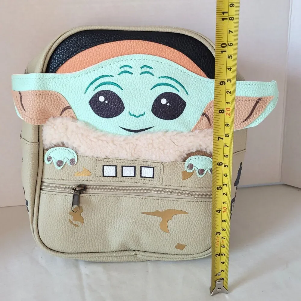 NWT Star Wars Mandalorian Grogu Mini Backpack Baby Yoda Faux Fur Cosplay Bag